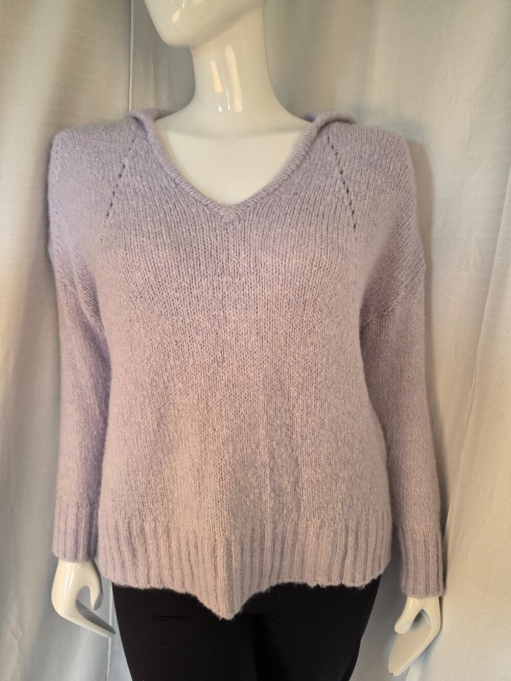 Vintage American Eagle Jegging Fit Hooded Lavender Pullover Sweater Size Large